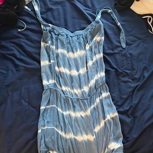 American eagle blue and white tie dye romper